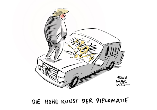 Cartoon: Trump EU Strafzölle Autos (medium) by Schwarwel tagged donald,trump,us,usa,amerika,america,strafzölle,einfuhr,ausfuhr,import,export,strafzoll,handel,wirtschaft,eu,europa,europäische,union,handelsstreit,auto,autos,mercedes,vw,volkswagen,automobilindustrie,autokonzern,konzern,autoaktie,autoaktion,aktie,aktien,börse,geld,stahl,aluminium,zoll,zölle,automobil,automobilkonzern,cartoon,karikatur,schwarwel,donald,trump,us,usa,amerika,america,strafzölle,einfuhr,ausfuhr,import,export,strafzoll,handel,wirtschaft,eu,europa,europäische,union,handelsstreit,auto,autos,mercedes,vw,volkswagen,automobilindustrie,autokonzern,konzern,autoaktie,autoaktion,aktie,aktien,börse,geld,stahl,aluminium,zoll,zölle,automobil,automobilkonzern,cartoon,karikatur,schwarwel