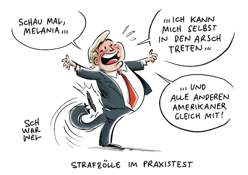 Cartoon: USA verhängen Strafzölle (medium) by Schwarwel tagged trump,donald,us,usa,amerika,president,präsident,make,america,great,again,first,stahl,aluminium,strafzoll,strafzölle,melania,import,wirtschaft,finanzen,geld,importzölle,einfuhr,embargo,handel,handelsstreit,stahlprodukte,cartoon,karikatur,schwarwel,trump,donald,us,usa,amerika,president,präsident,make,america,great,again,first,stahl,aluminium,strafzoll,strafzölle,melania,import,wirtschaft,finanzen,geld,importzölle,einfuhr,embargo,handel,handelsstreit,stahlprodukte,cartoon,karikatur,schwarwel