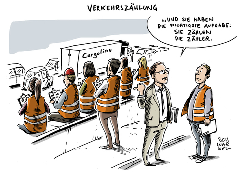 Cartoon: Verkehrszählung Ergebnisse (medium) by Schwarwel tagged verkehrszählung,verkehr,ergebnisse,wichtig,verwunderlich,zählmethode,karikatur,schwarwel,verkehrszählung,verkehr,ergebnisse,wichtig,verwunderlich,zählmethode,karikatur,schwarwel