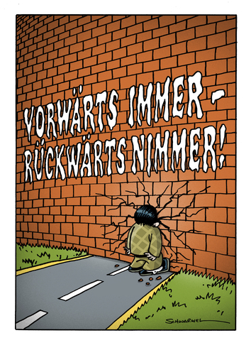 Cartoon: Vorwärts immer rückwärts nimm (medium) by Schwarwel tagged schweinevogel,el,depressivo,schwarwel