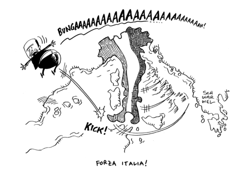 Cartoon: Wahl Italien Euro Krise (medium) by Schwarwel tagged wahlergerbnis,wahl,niederlage,italien,angst,euro,eurokrise,europa,reform,wille,bloackade,politik,bunga,clown,karikatur,schwarwel,finanzen,wahlergerbnis,wahl,niederlage,italien,angst,euro,eurokrise,europa,reform,wille,bloackade,politik,bunga,clown,karikatur,schwarwel,finanzen