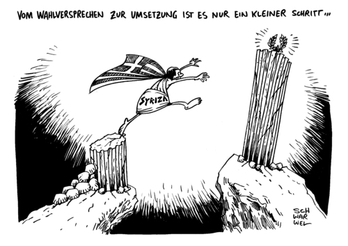 Cartoon: Wahlsieg Griechenland Syriza (medium) by Schwarwel tagged wahlsieg,griechenland,syriza,links,likne,linksbündnis,wahlversprechen,wahl,karikatur,schwarwel,wahlsieg,griechenland,syriza,links,likne,linksbündnis,wahlversprechen,wahl,karikatur,schwarwel