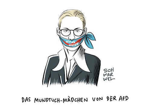 Cartoon: Weidel Kopftuchmädchen (medium) by Schwarwel tagged afd,alternative,für,deutschland,partei,nazipartei,nonazis,nonazi,nazi,nazis,rechtspopulismus,rechtspopulisten,populismus,populisten,hiteler,weidel,bundestag,fraktion,abgeordnete,meinungsfreiheit,opferrolle,hass,hetze,wut,wutbürger,kopftuchmädchen,kopftuch,kopftuchdebatte,muslima,muslime,islam,religion,burka,geflüchtete,flüchtlinge,flüchtlingskrise,flüchtlingspolitik,rassisten,rassismus,rassenhass,menschenfeindlichkeit,menschenfeindlich,demokratie,diktatur,schäuble,präsident,debatte,messermänner,burkas,abschiebung,einwanderung,einwanderungsland,bundestagspräsident,integration,migration,migranten,fraktionsvorsitzende,alice,generaldebatte,haushaltsdebatte,cartoon,karikatur,schwarwel,afd,alternative,für,deutschland,partei,nazipartei,nonazis,nonazi,nazi,nazis,rechtspopulismus,rechtspopulisten,populismus,populisten,hiteler,weidel,bundestag,fraktion,abgeordnete,meinungsfreiheit,opferrolle,hass,hetze,wut,wutbürger,kopftuchmädchen,kopftuch,kopftuchdebatte,muslima,muslime,islam,religion,burka,geflüchtete,flüchtlinge,flüchtlingskrise,flüchtlingspolitik,rassisten,rassismus,rassenhass,menschenfeindlichkeit,menschenfeindlich,demokratie,diktatur,schäuble,präsident,debatte,messermänner,burkas,abschiebung,einwanderung,einwanderungsland,bundestagspräsident,integration,migration,migranten,fraktionsvorsitzende,alice,generaldebatte,haushaltsdebatte,cartoon,karikatur,schwarwel