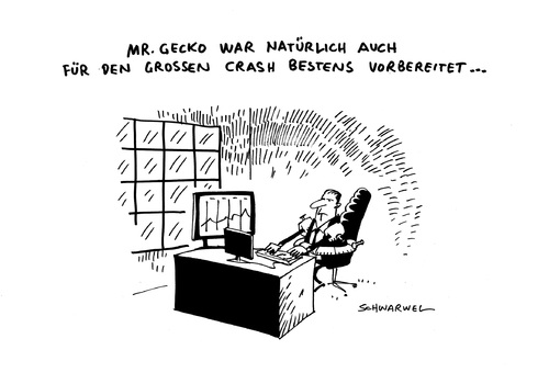 Cartoon: Wirtschaft Warnung vor Crash (medium) by Schwarwel tagged crash,wirtschaftsexperten,wirtschaft,rückgang,werte,finanzen,geld,gecko,bank,karikatur,schwarwel,crash,wirtschaftsexperten,wirtschaft,rückgang,werte,finanzen,geld,gecko,bank,karikatur,schwarwel