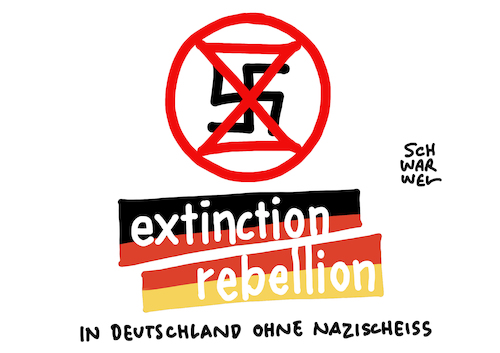 Cartoon: XR Relativierung Holocaust (medium) by Schwarwel tagged extinction,rebellion,relativierung,holocaust,roger,hallem,antisemitismus,hakenkreuz,sieh,geil,heil,hitler,judenverfolgung,judenhass,holocaustleugner,antisemit,rechtspopulismus,rechtspopulisten,nazi,nazis,neonazis,fridaysforfuture,klimastreik,klimaaktivisten,aktivist,demo,klimawandel,klimagegner,klimapolitik,genozid,klimaschutzbewegung,sekte,umweltschutz,umweltbewegung,cartoon,karikatur,schwarwel,extinction,rebellion,relativierung,holocaust,roger,hallem,antisemitismus,hakenkreuz,sieh,geil,heil,hitler,judenverfolgung,judenhass,holocaustleugner,antisemit,rechtspopulismus,rechtspopulisten,nazi,nazis,neonazis,fridaysforfuture,klimastreik,klimaaktivisten,aktivist,demo,klimawandel,klimagegner,klimapolitik,genozid,klimaschutzbewegung,sekte,umweltschutz,umweltbewegung,cartoon,karikatur,schwarwel