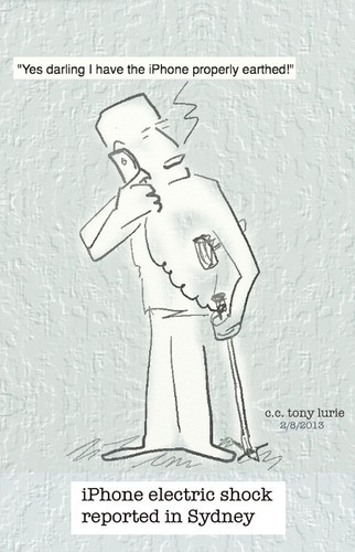 Cartoon: cautious (medium) by Toonopia tagged iphone,shocks