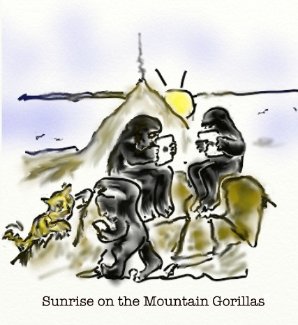 Cartoon: mountain gorillas (medium) by Toonopia tagged computer