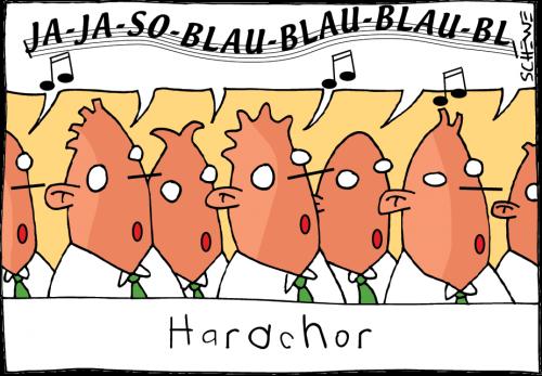 Cartoon: hardcore (medium) by Josef Schewe tagged song,hardcore,blau,singer,chor,männer,enzian,,hardcore,chor,singen,gesang,knabenchor,sänger,musik,stimme,lied,männer,enzian