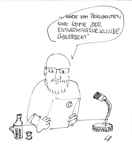 Cartoon: Kopie (medium) by manfredw tagged verteidigung,minister,kopie,präsident,guttenberg,recht,urheber,copyright,manfredtv