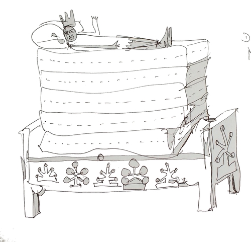 Cartoon: Kritzelei (medium) by manfredw tagged erbse,prinzessin,herrlich,herr,dämlich,dame,matratzenlager,matratze,kritzel