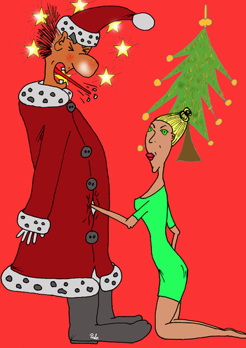 Cartoon: Weihnachten (medium) by Peter Losch tagged weihnachten,weihnachtsmann,bescherung,heiligabend