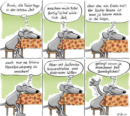 Cartoon: Feiertagsblues (medium) by Ratte Ludwig tagged ratte,ludwig,feiertag,konzentration,wille,unmögliches