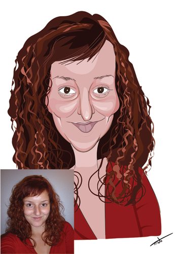 Cartoon: woman caricature (medium) by tinotoons tagged caricature,woman,redhead