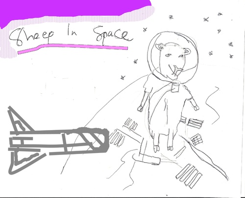 Cartoon: Sheep in Space (medium) by adamskidoodle tagged sheep,in,space