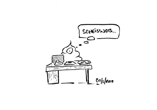 Cartoon: Scheißjob (medium) by georg_juergens tagged frust,langeweile,unzufrieden,arbeit,scheiße