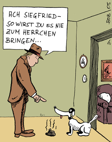Cartoon: Ach Siegfried! (medium) by bob tagged hund,herr