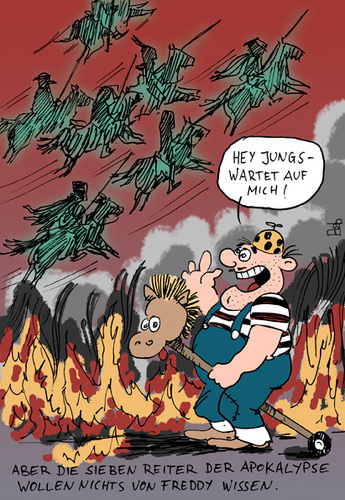 Cartoon: Die Apokalypse (medium) by bob tagged apokalypse