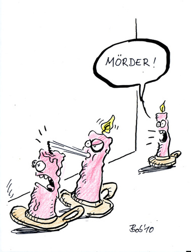 Cartoon: Mörder! (medium) by bob tagged kerzen,mord