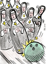 Cartoon: Alle Neune (small) by bob tagged nonnen,kegeln