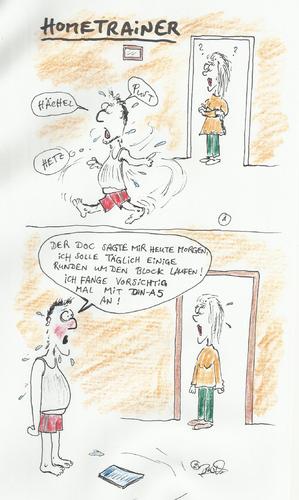 Cartoon: Hometrainer (medium) by Busch Cartoons tagged bauch,dick,abnehmen,training,laufen,block