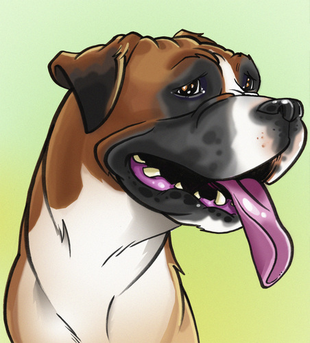 Cartoon: Charlie the Boxer (medium) by nolanium tagged dog,caricature,boxer,nolan,harris,nolanium