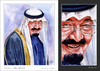 Cartoon: King Abdulla - Portrait (small) by Abdul Salim tagged portrait,stages,watercolor,king,abdulla,art,saudi,arabia