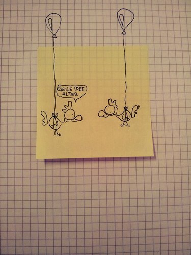 Cartoon: Not macht erfinderisch. (medium) by Post its of death tagged hünchen