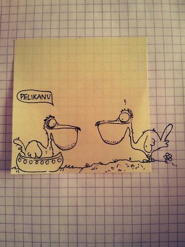 Cartoon: Pelikanu (medium) by Post its of death tagged pelikan