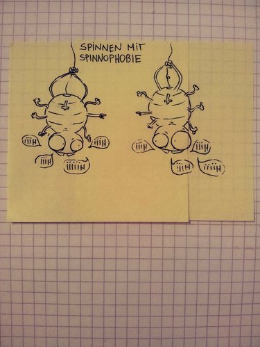 Cartoon: Spinnen mit Spinnenangst (medium) by Post its of death tagged spinne