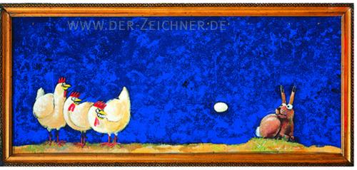 Cartoon: easter (medium) by blau tagged easter,ostern,mobbing,eier,hase,familie,frauen,männer,naiv,blau,