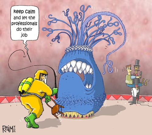 Cartoon: ebola (medium) by raim tagged ebola,virus,professionals