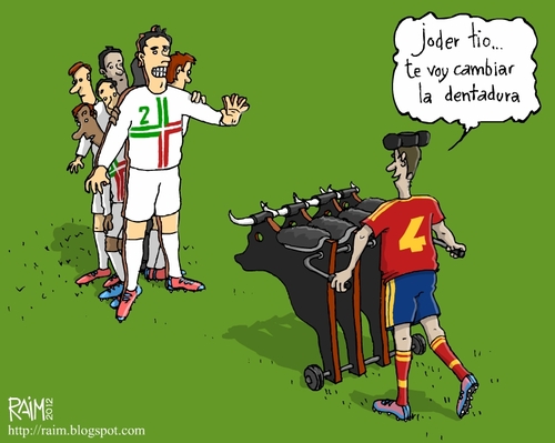 Cartoon: portugal euro 2012 (medium) by raim tagged portugal,spain,euro2012