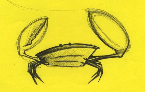 Cartoon: Crab (medium) by claretwayno tagged crab,sea,side,ocean,pincers,snip,crabby,crustacean,lobster