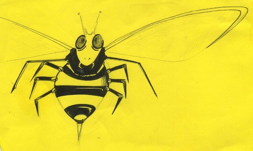 Cartoon: Wasp (medium) by claretwayno tagged wasp,sting,stripe,hornet,bee,bumble,yellow,black
