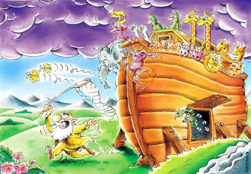 Cartoon: Noahs Ark (medium) by Ali Miraee tagged noah,ark,noahs,animal,messenger,iran,ali,miraee,mirayi,miraie,