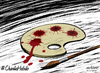 Cartoon: for 4 Cartoonist killed in paris (small) by Ali Miraee tagged ali,miraee