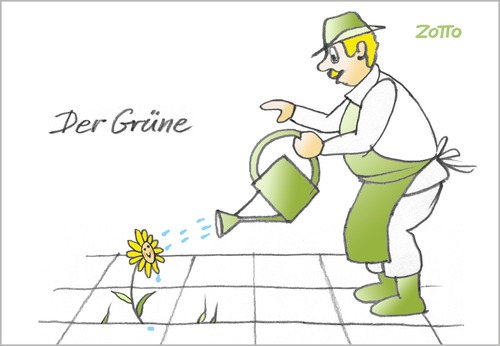 Cartoon: The Green Party Man (medium) by Zotto tagged leute,witz,satire