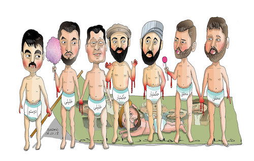 Cartoon: Afghan Election 1! (medium) by Shahid Atiq tagged afghanistan,balkh,helmand,kabul,london,nangarhar,attack