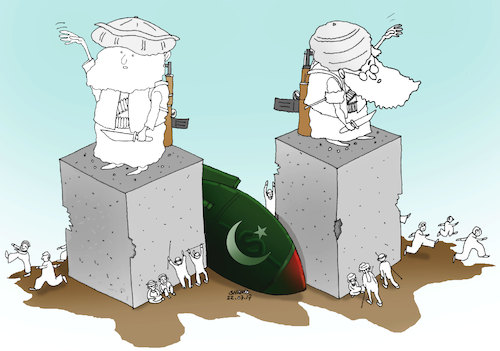 Cartoon: Afghan Ethnic conflict ! (medium) by Shahid Atiq tagged afghanistan,balkh,helmand,kabul,london,nangarhar,attack