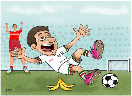 Afghanistan Futsal ! (medium) Cartoon: Afghanistan Futsal ! (medium) by Shahid Atiq tagged afghanistan