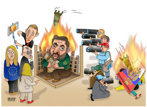 Cartoon: Double vision! (medium) by Shahid Atiq tagged russia