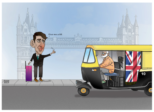 Cartoon: Give me a lift! (medium) by Shahid Atiq tagged uk