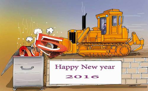 Cartoon: Happy New year (medium) by Shahid Atiq tagged new,year,afghanistan,kabul