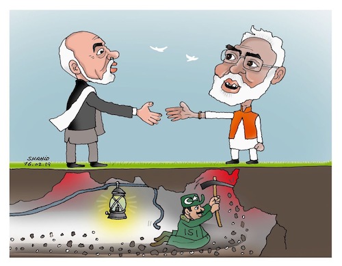 Cartoon: ISI Cancer grains for the region (medium) by Shahid Atiq tagged afghanistan
