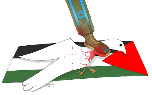 Cartoon: Israeli occupation ! (medium) by Shahid Atiq tagged afghanistan,balkh,helmand,kabul,london,nangarhar,attack