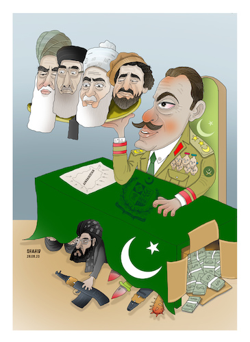 Cartoon: Jihadis and Taliban ! (medium) by Shahid Atiq tagged afghanistan