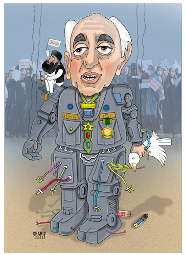 Cartoon: Kalilzad Doha criminal! (medium) by Shahid Atiq tagged afghanistan