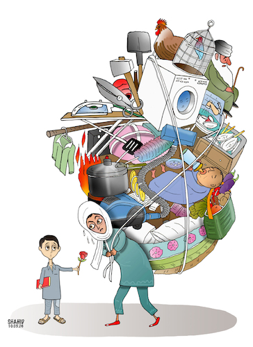 Cartoon: Mothers day! (medium) by Shahid Atiq tagged afghanistan
