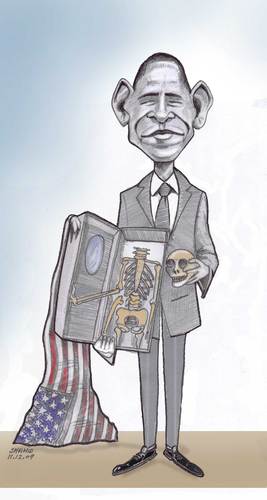 Cartoon: Obama Nobel Prize (medium) by Shahid Atiq tagged 086