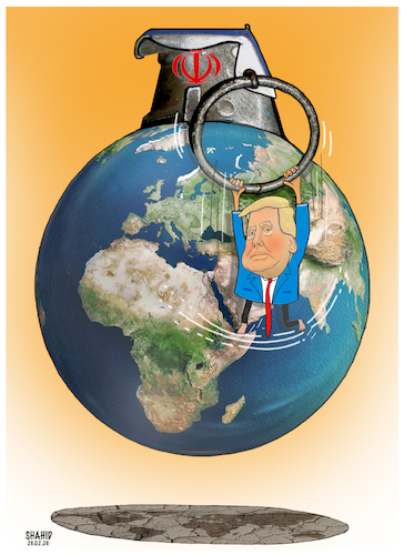 Cartoon: Playing with fire! (medium) by Shahid Atiq tagged iran